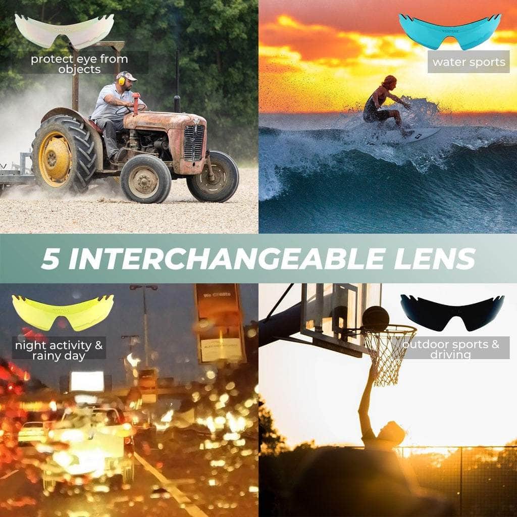 Sport Sunglasses Type 1 White Frame With Black End Tip