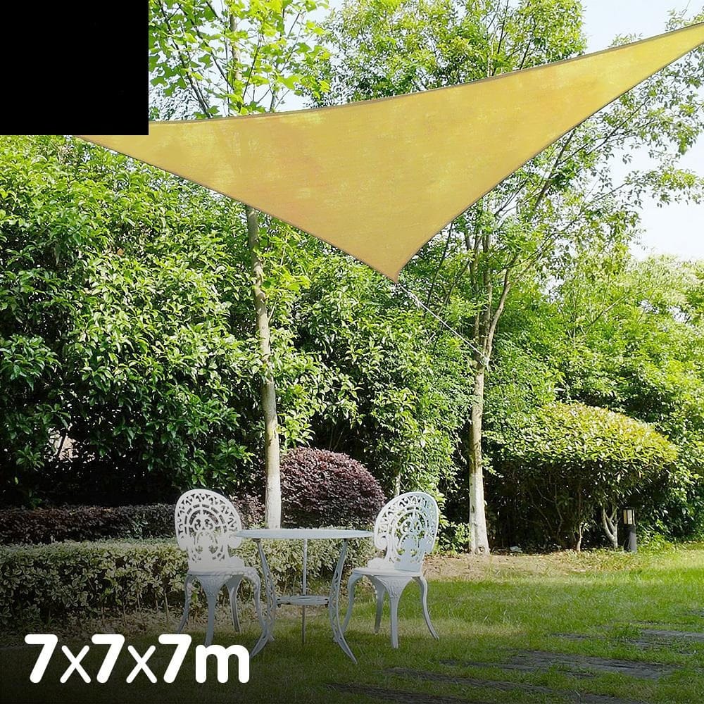 outdoor living - Wallaroo Triangle Shade Sail 7x7x7 - Sand