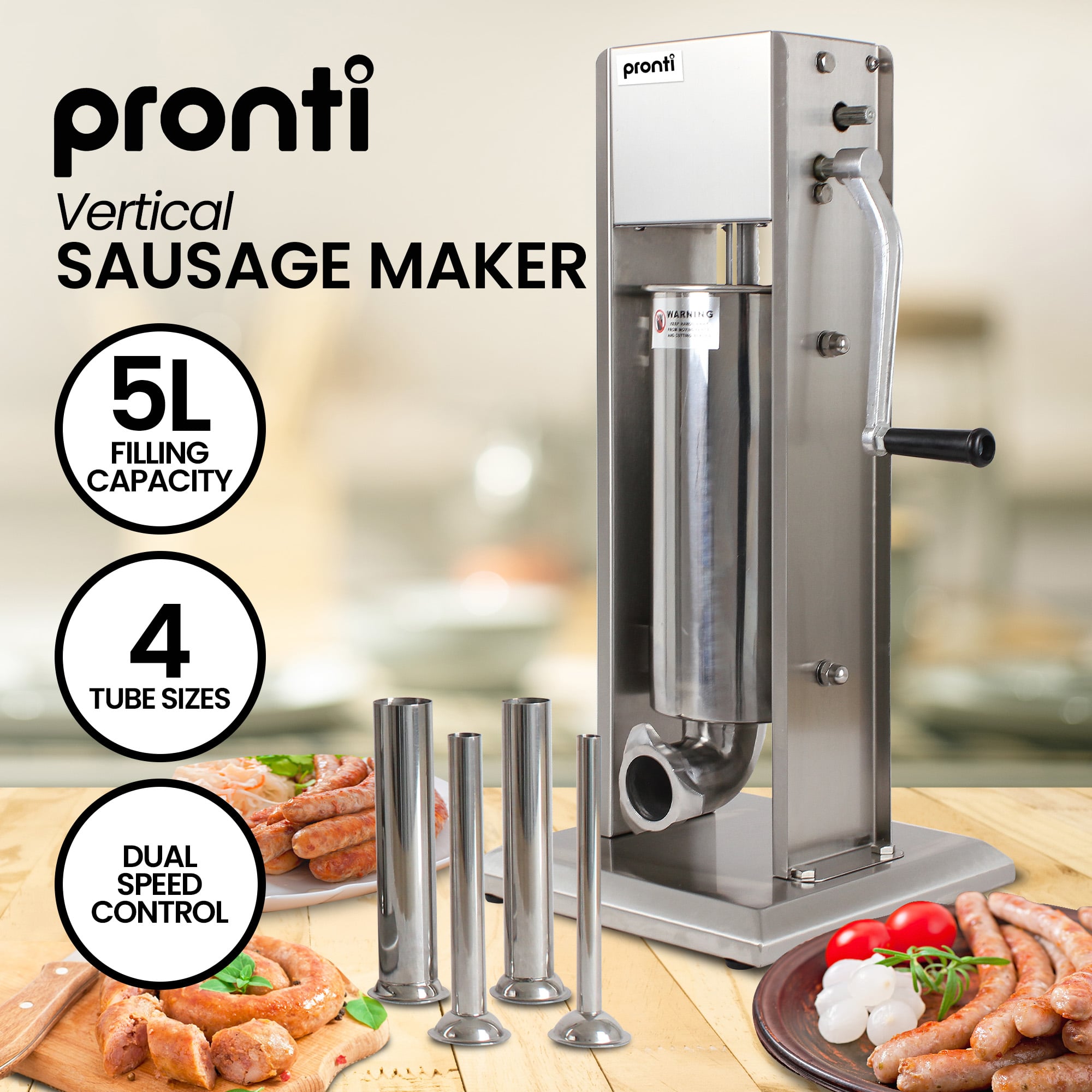 5L Stainless Steel Horizontal/Vertical Sausage Stuffer
