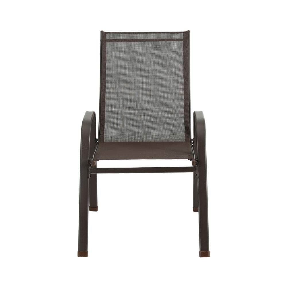 Stack Up Style: 6 Stackable Outdoor Dining Chairs in Elegant Brown