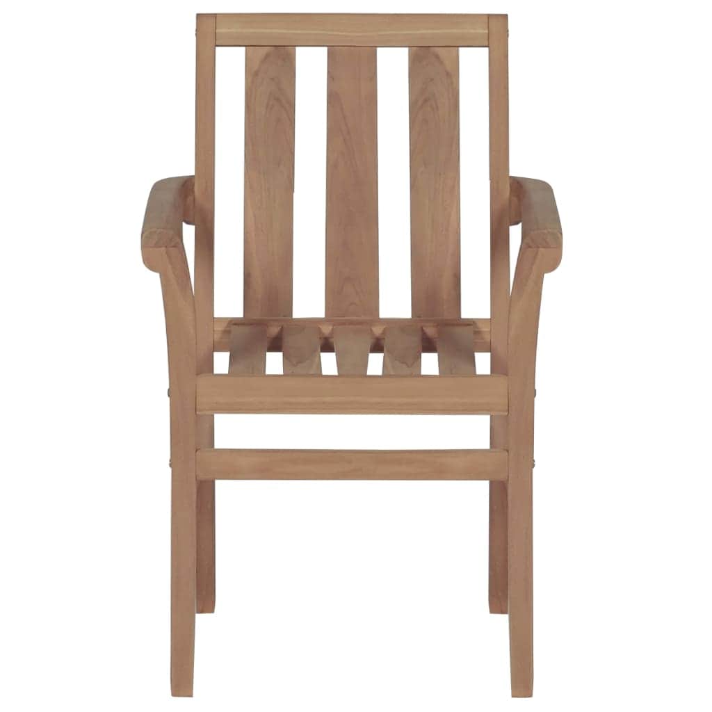 Stackable Garden Chairs 2 pcs Solid Teak Wood - Simple deals