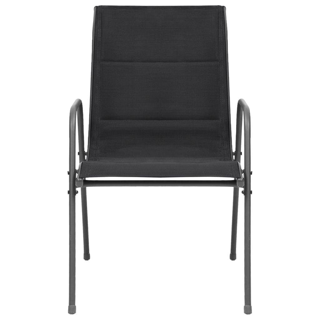 Stackable Garden Chairs 6 pcs Steel and Textilene Black