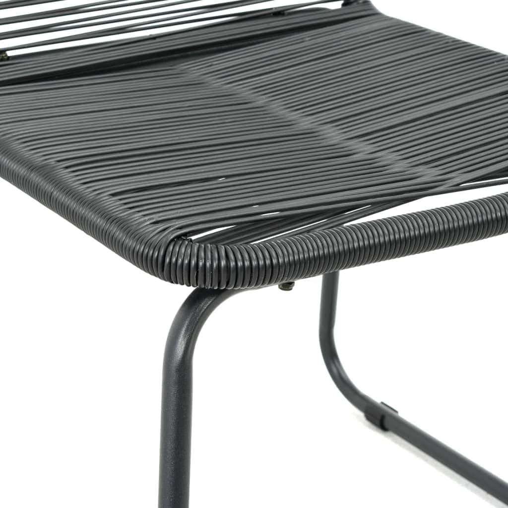 Stackable Outdoor Chairs 2 pcs Poly Rattan Black - Simple deals