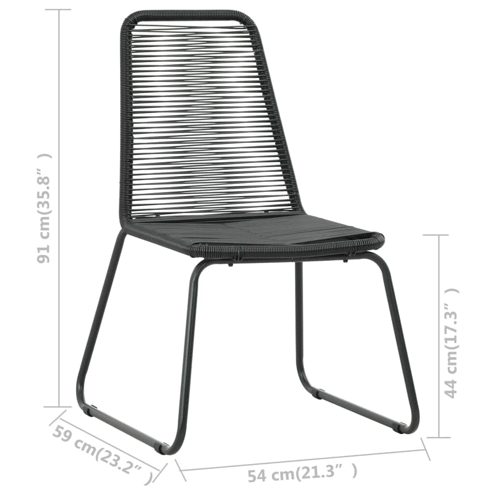 Stackable Outdoor Chairs 2 pcs Poly Rattan Black - Simple deals