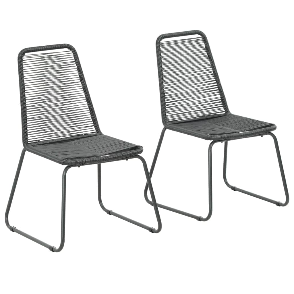 Stackable Outdoor Chairs 2 pcs Poly Rattan Black - Simple deals