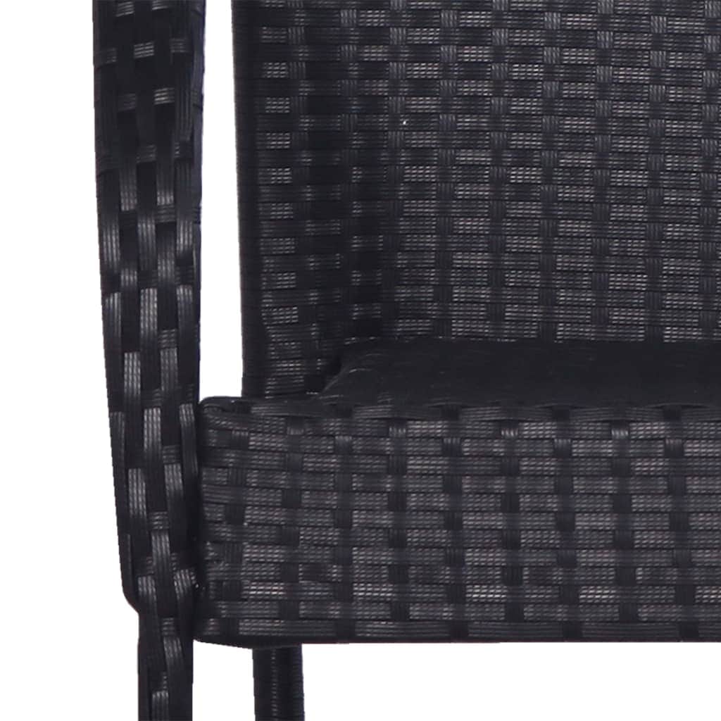Stackable Outdoor Chairs 2 pcs Poly Rattan Black - Simple deals