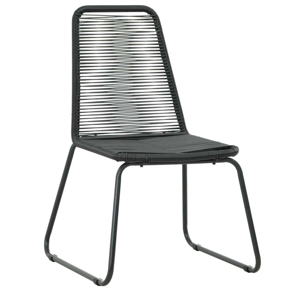 Stackable Outdoor Chairs 2 pcs Poly Rattan Black - Simple deals