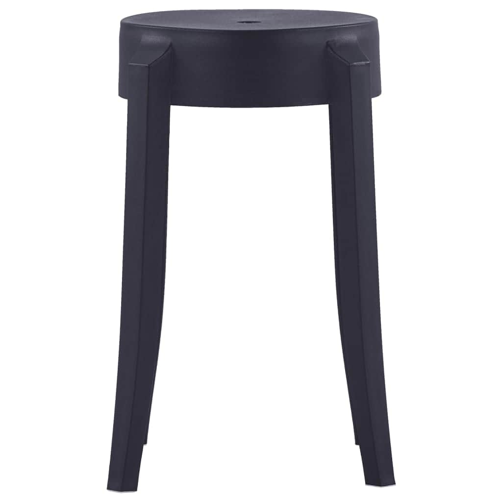 Stackable Stools 4 pcs Black Plastic