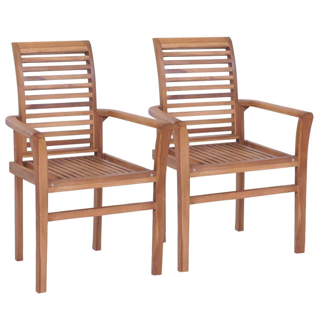 Stacking Dining Chairs 4 pcs Solid Teak - Simple deals