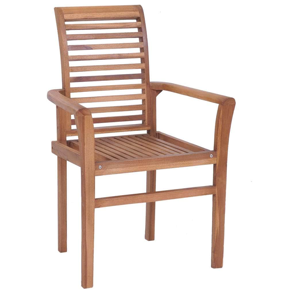 Stacking Dining Chairs 4 pcs Solid Teak - Simple deals