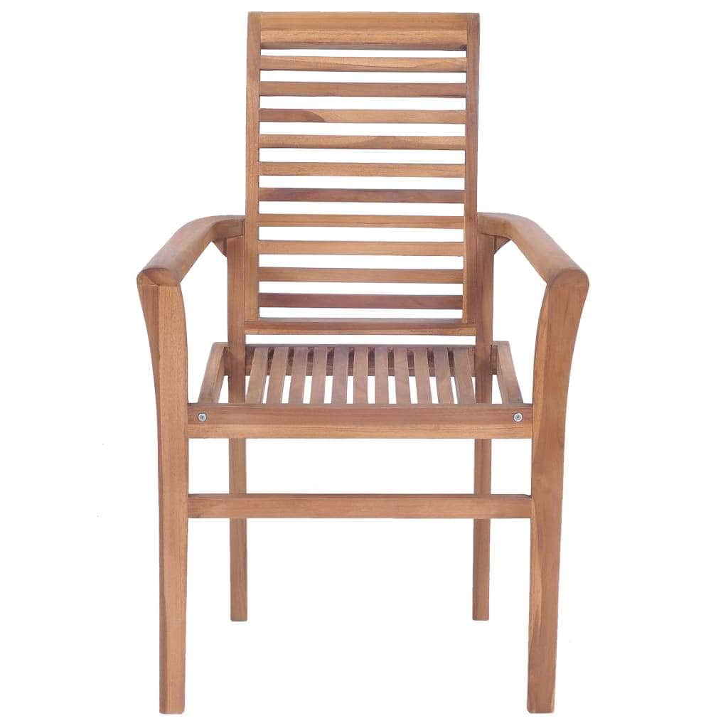 Stacking Dining Chairs 4 pcs Solid Teak - Simple deals