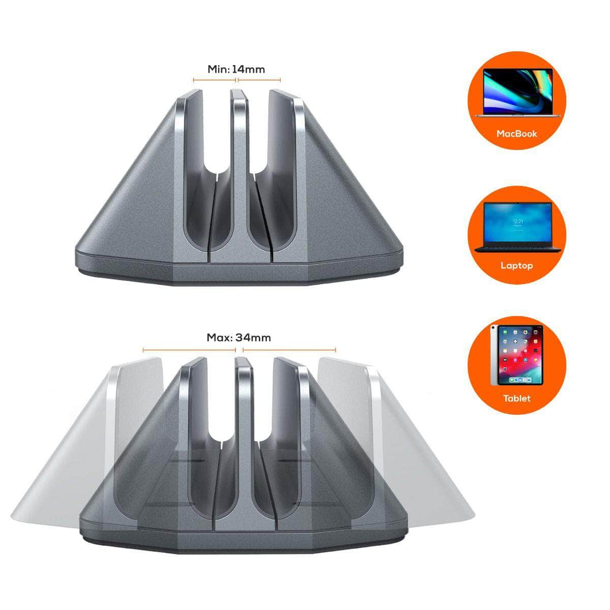 Stage S5 Adjustable Dual Bay Tablet, Laptop And Macbook Vertical Stand