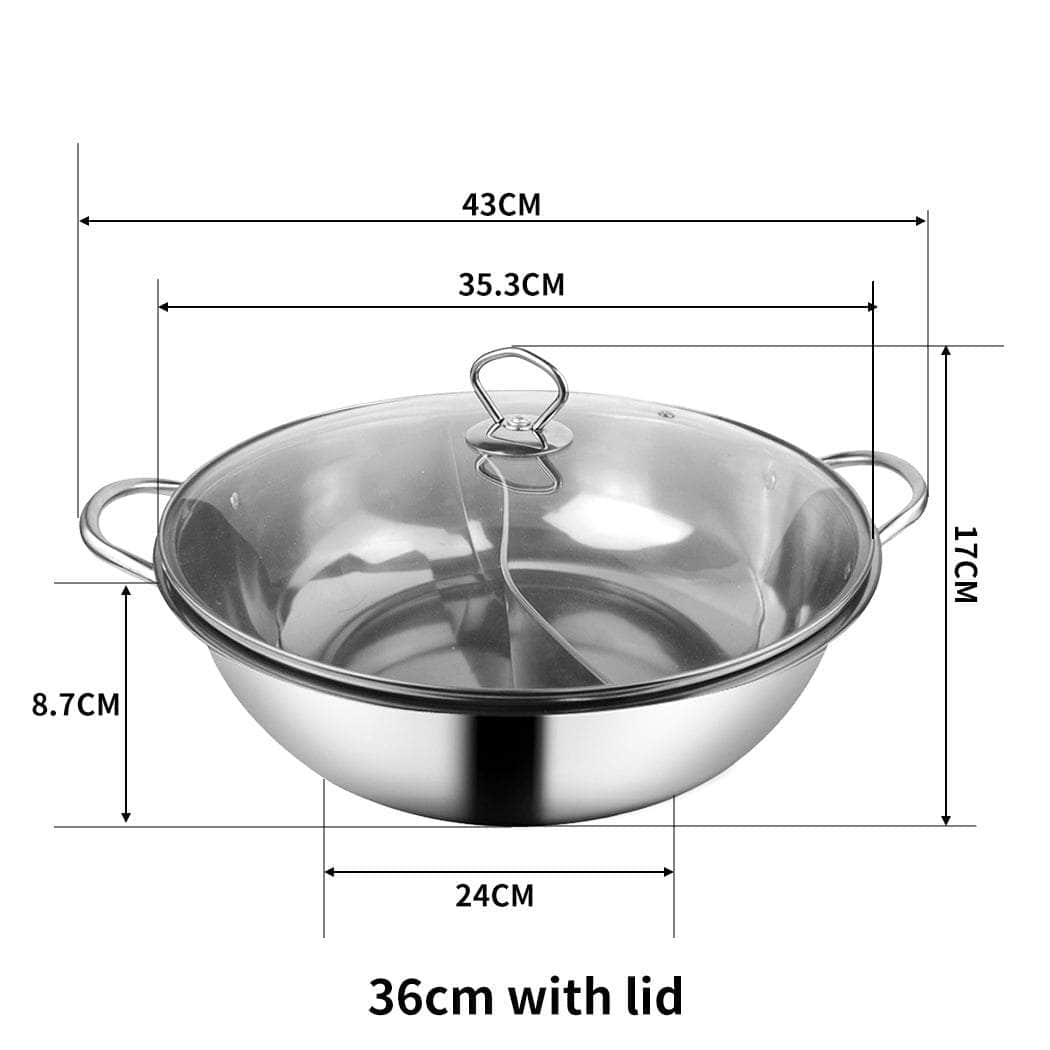 36cm Stainless Steel Twin Mandarin Steamer Pot Durable Kitchen Cookware | 36Cm