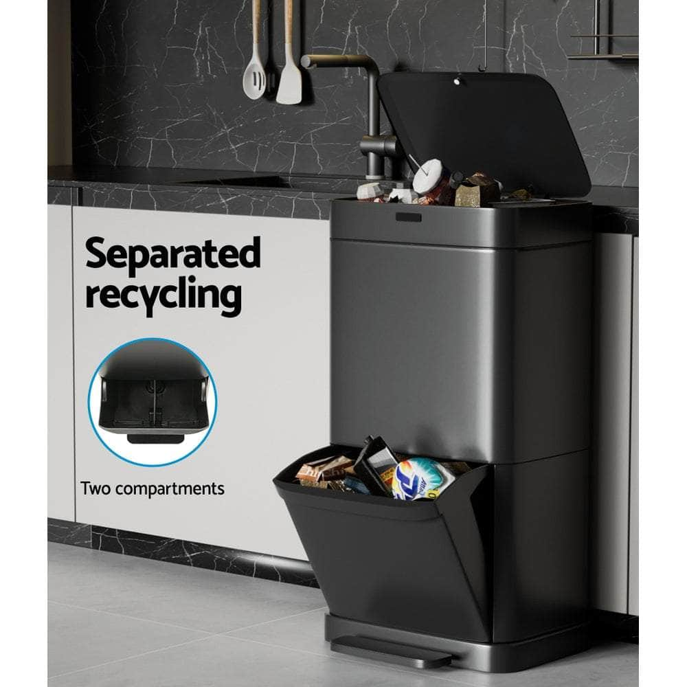 Stainless Steel 70L Motion Sensor Bin with Pedal Bins