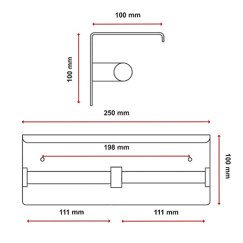 Stainless Steel Double Toilet Paper Holder Towel Roll Tissue Rack Storage Shelf