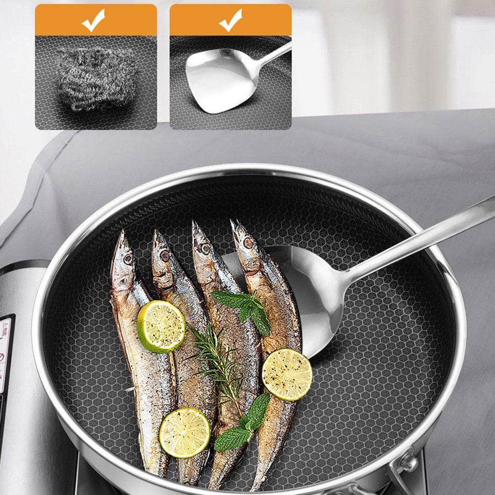 Stainless Steel Frying Pan Non-Stick Cooking Cookware 28Cm