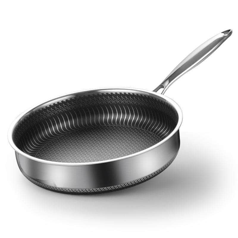 Stainless Steel Frying Pan Non-Stick Cooking Frypan 32Cm Honeycomb Double Sided