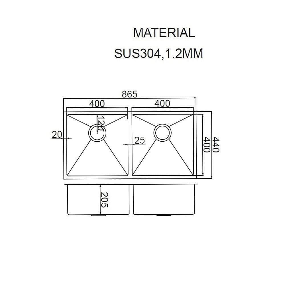 Stainless Steel Sink - 865 x 440mm