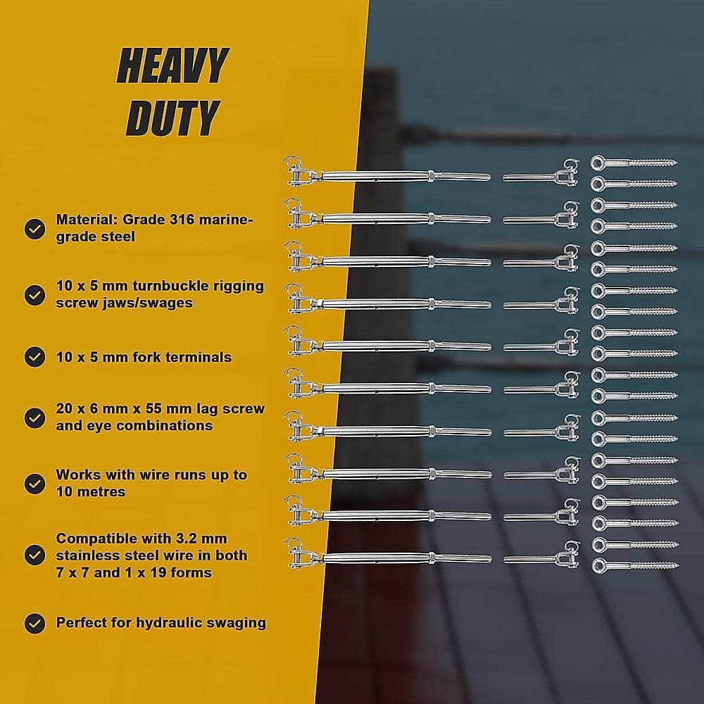Stainless Steel Wire Rope Diy Balustrade Kit Jaw/Swage Fork