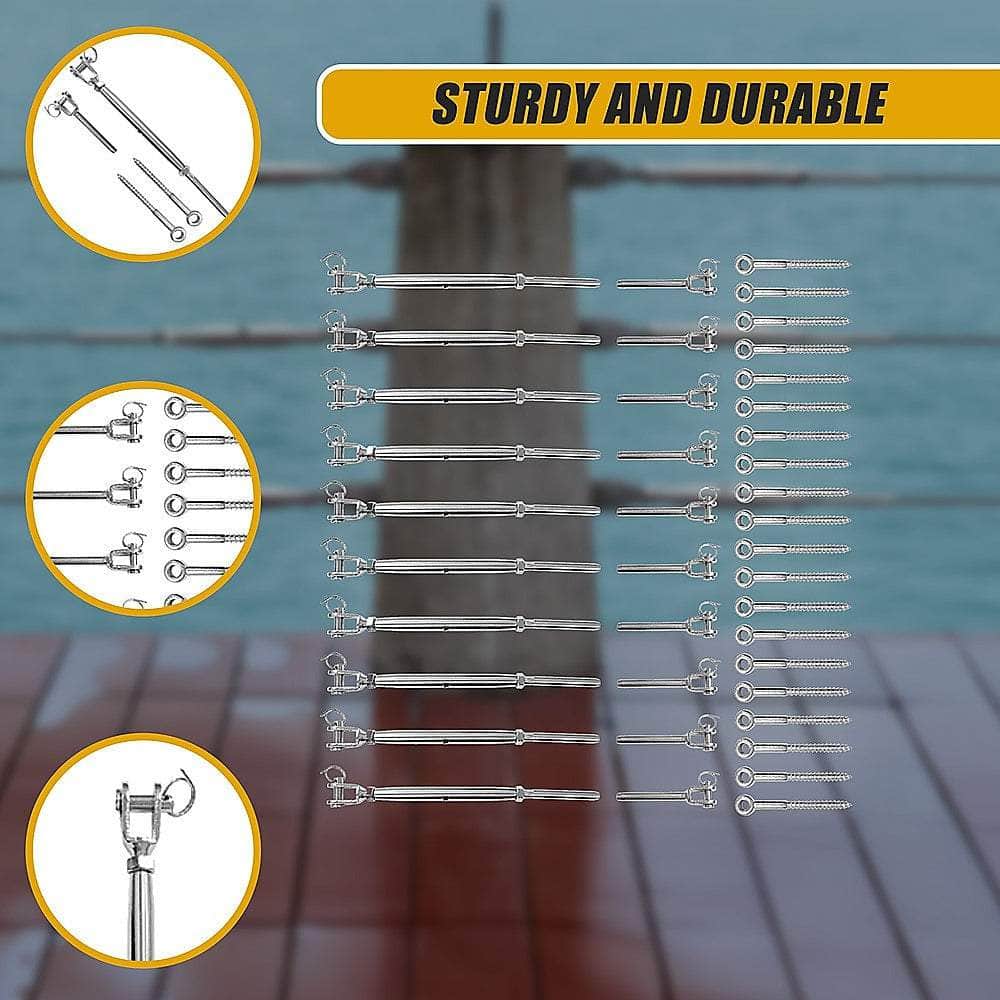 Stainless Steel Wire Rope Diy Balustrade Kit Jaw/Swage Fork