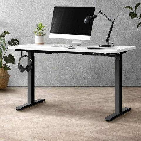 Standing Desk Dual Motor Electric Height Adjustable Sit Stand Table 120cm Black and White