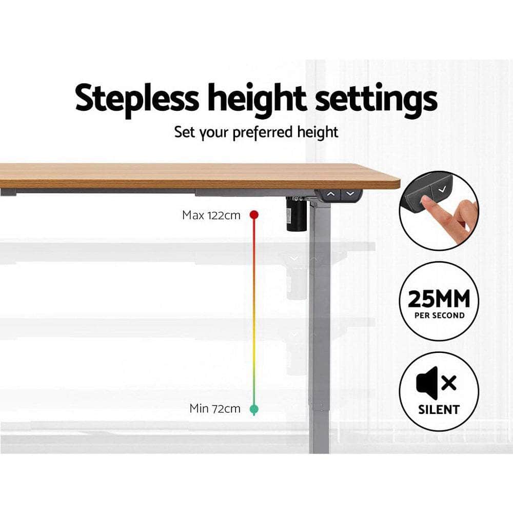 Standing Desk Height Adjustable Sit Stand Laptop Computer Table Motorised Electric Frame Riser 140cm