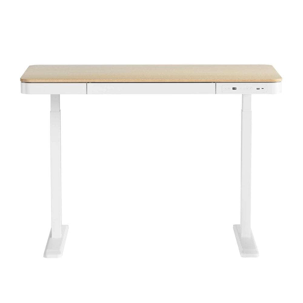 Standing Desk Motorised Electric Dual Motor Draw 120Cm Oak