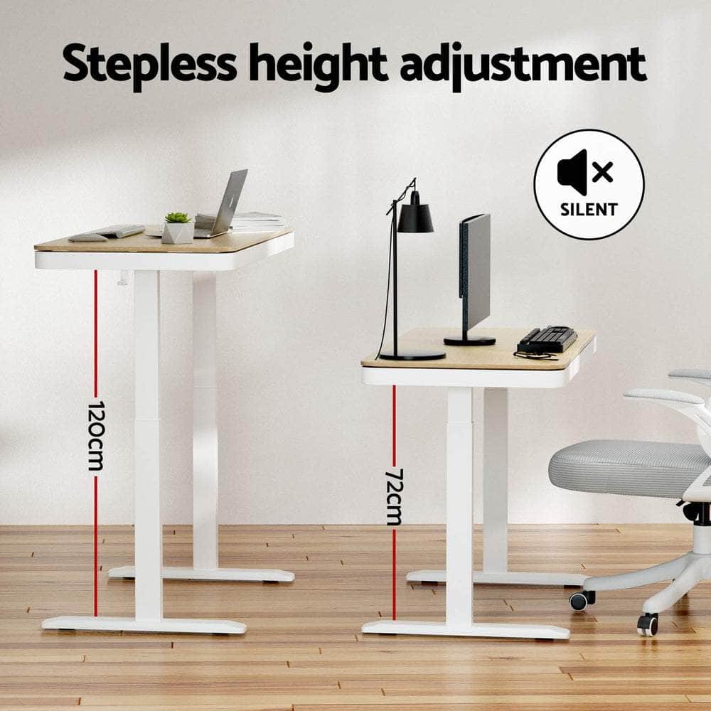 Standing Desk Motorised Electric Dual Motor Draw 120Cm Oak