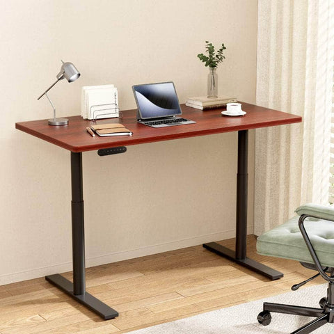 Standing Desk Motorised Electric Dual Motor Walnut 140Cm
