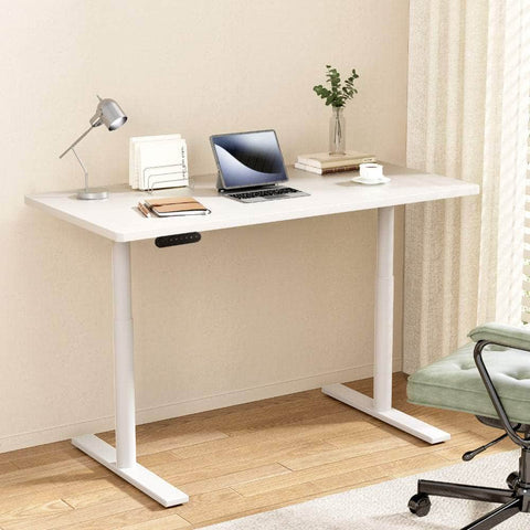 Standing Desk Motorised Electric Dual Motor White Oak 120CM