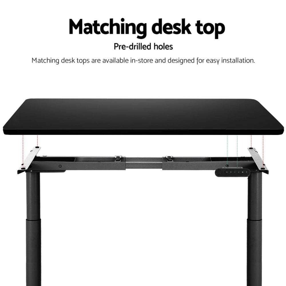 Standing Desk Sit Stand Motorised Adjustable Frame Only Dual Motor Black