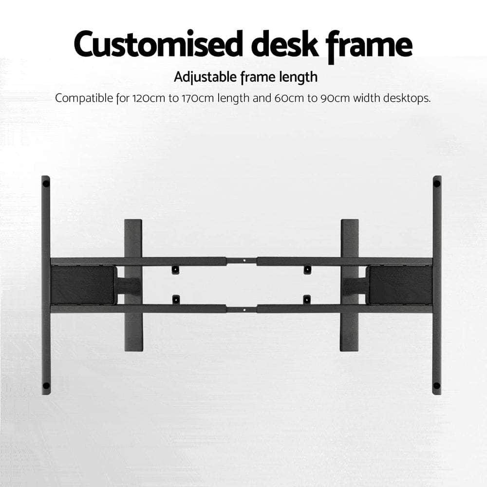 Standing Desk Sit Stand Motorised Adjustable Frame Only Dual Motor Black