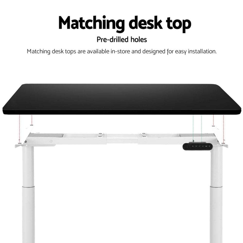Standing Desk Sit Stand Motorised Adjustable Frame Only Dual Motor White