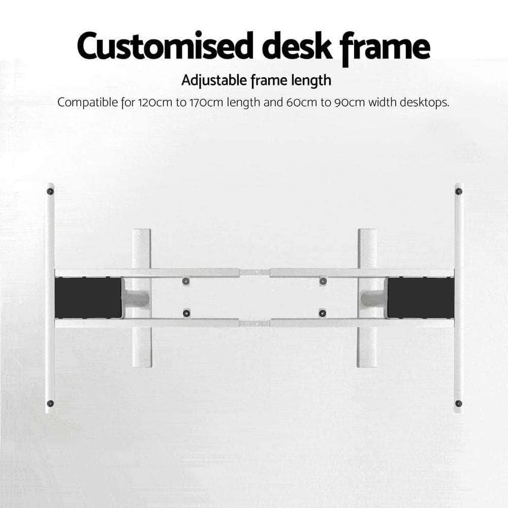 Standing Desk Sit Stand Motorised Adjustable Frame Only Dual Motor White