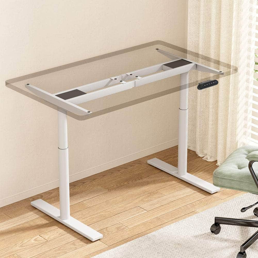 Standing Desk Sit Stand Motorised Adjustable Frame Only Dual Motor White