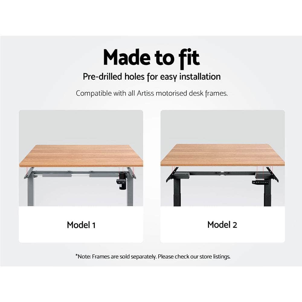 Standing Desk Top Adjustable Motorised Electric Sit Stand Table Oak