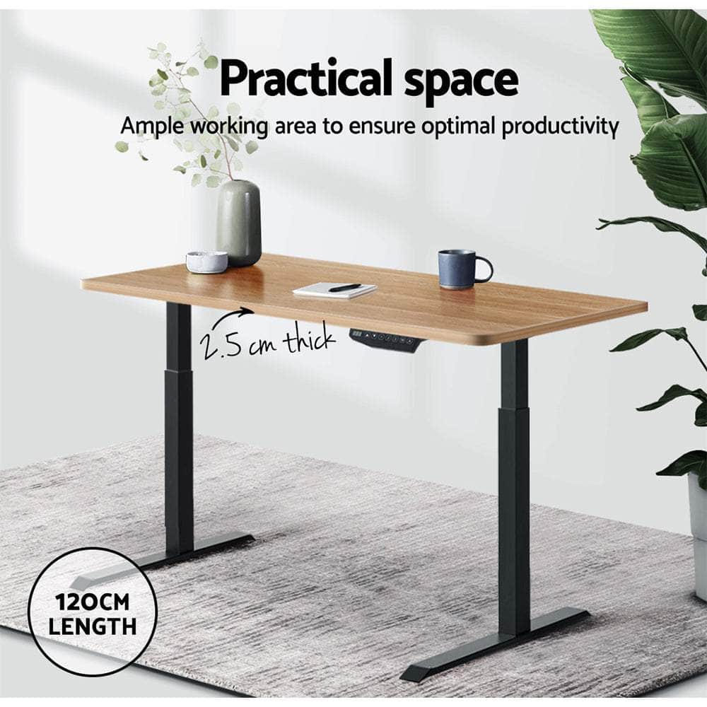 Standing Desk Top Adjustable Motorised Electric Stand Table Oak