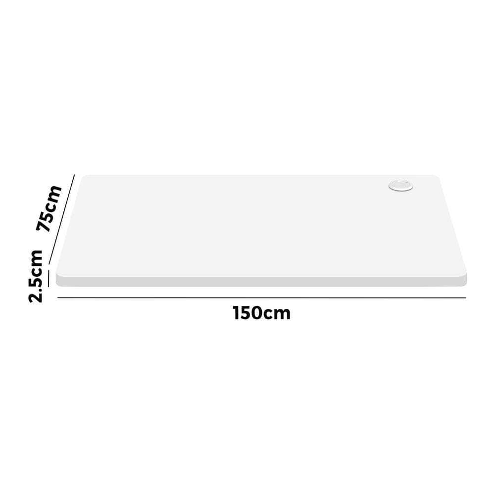Standing Desk Top with Drilled Hole White 150x75cm