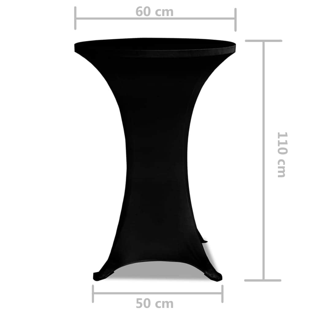 Standing Table Cover 60 cm Black Stretch 2 pcs