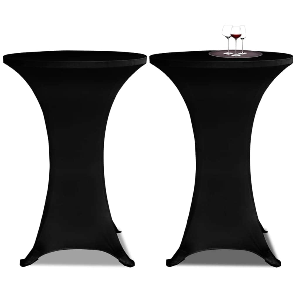 Standing Table Cover 60 cm Black Stretch 4 pcs - Simple deals