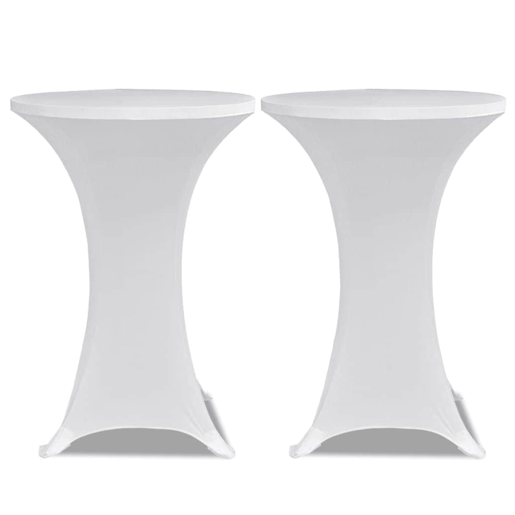 Standing Table Cover 60 cm White Stretch 2 pcs