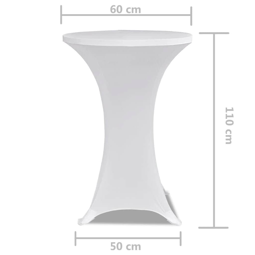 Standing Table Cover 60 cm White Stretch 2 pcs