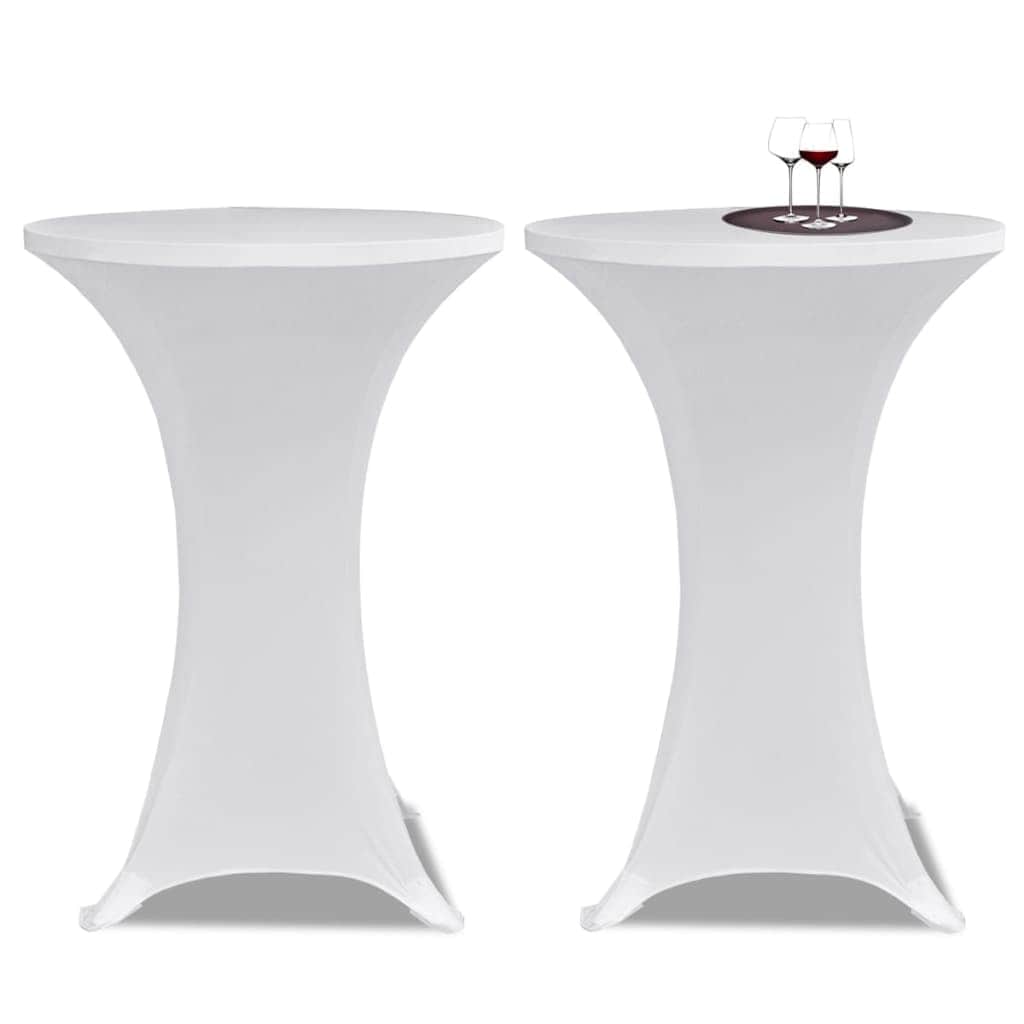 Standing Table Cover 60 cm White Stretch 4 pcs - Simple deals