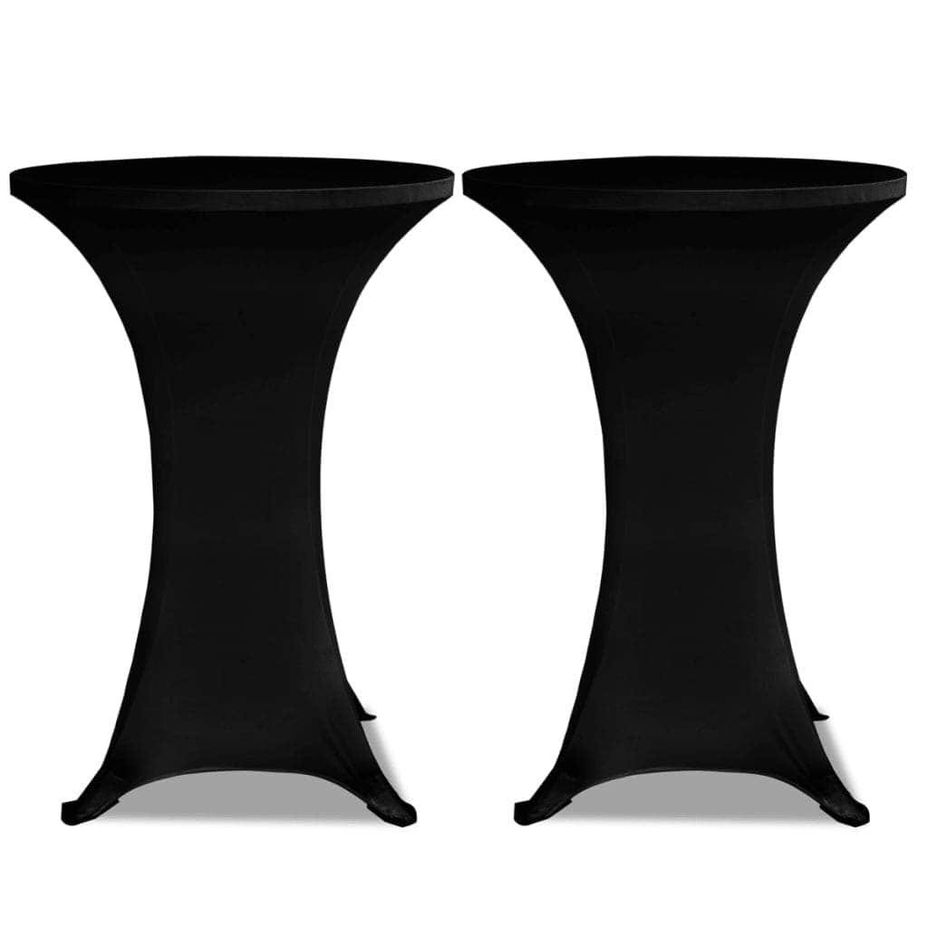 Standing Table Cover 70 cm Black Stretch 2 pcs
