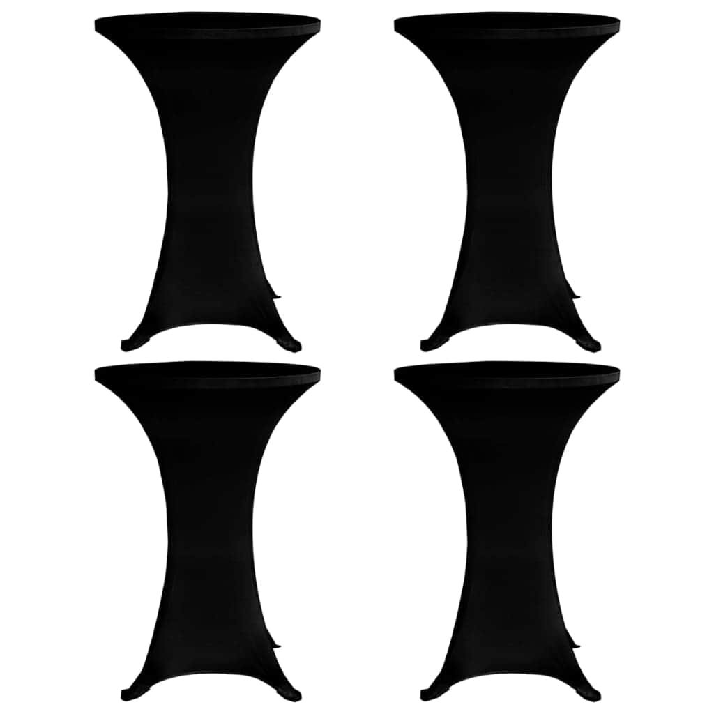 Standing Table Cover 70 cm Black Stretch 4 pcs - Simple deals