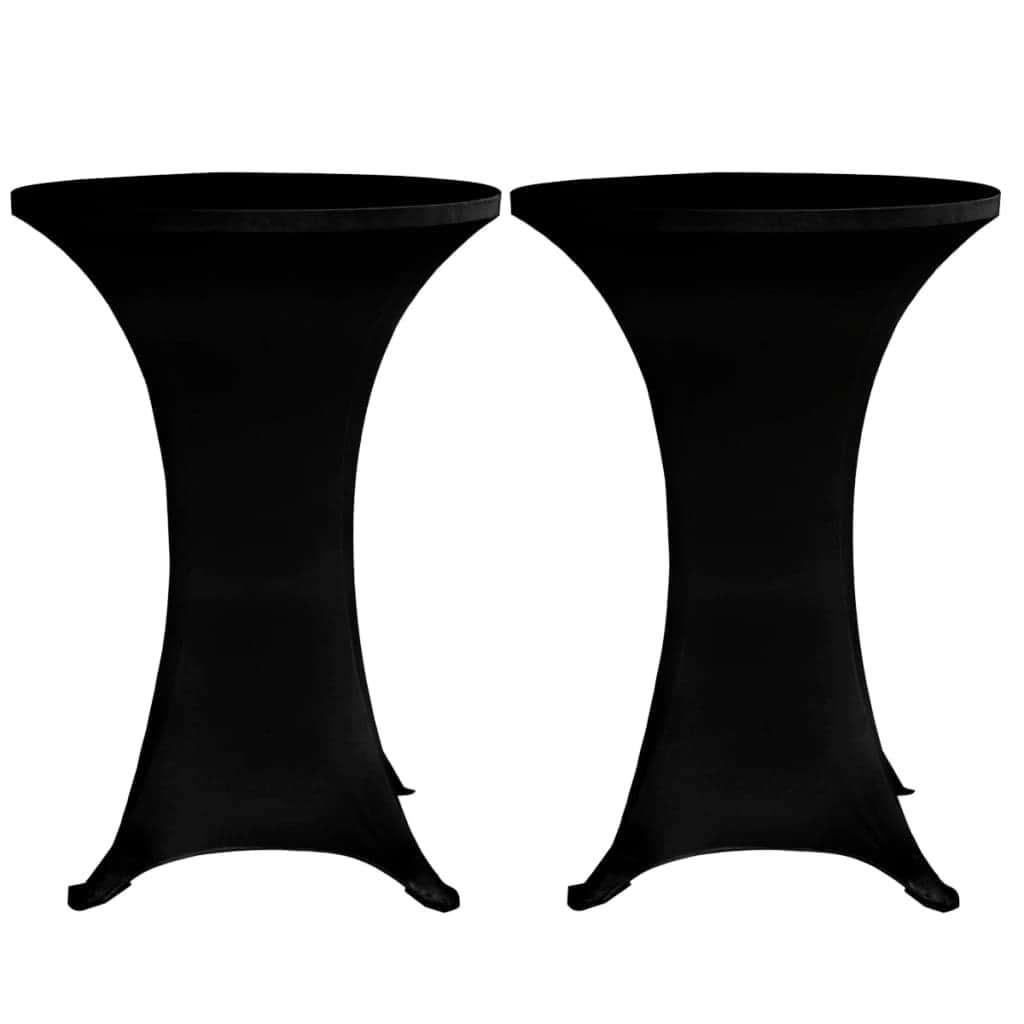 Standing Table Cover 70 cm Black Stretch 4 pcs