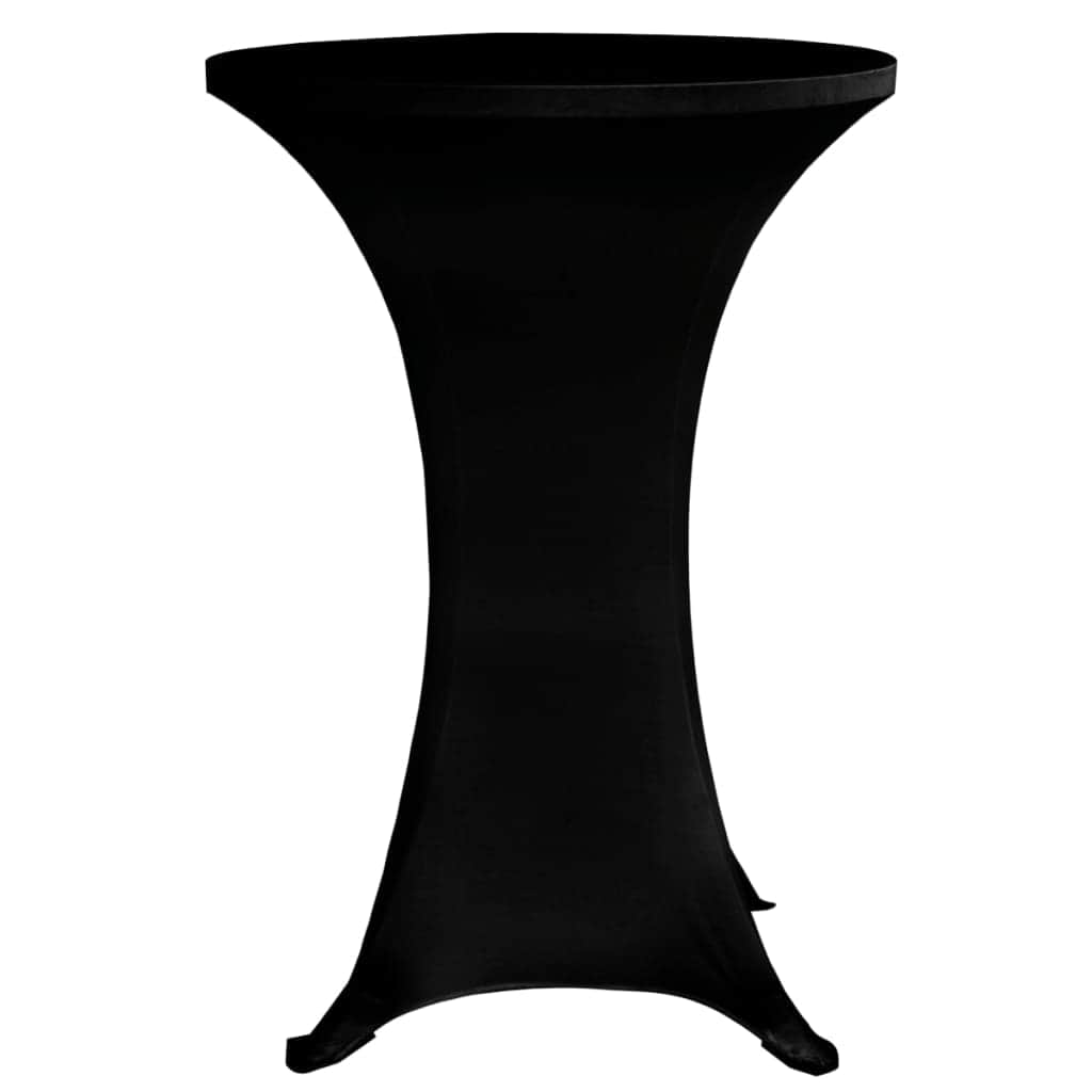 Standing Table Cover 70 cm Black Stretch 4 pcs