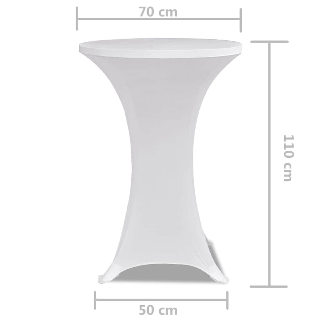 Standing Table Cover 70 cm White Stretch 2 pcs