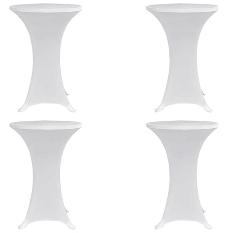 Standing Table Cover 70 cm White Stretch 4 pcs