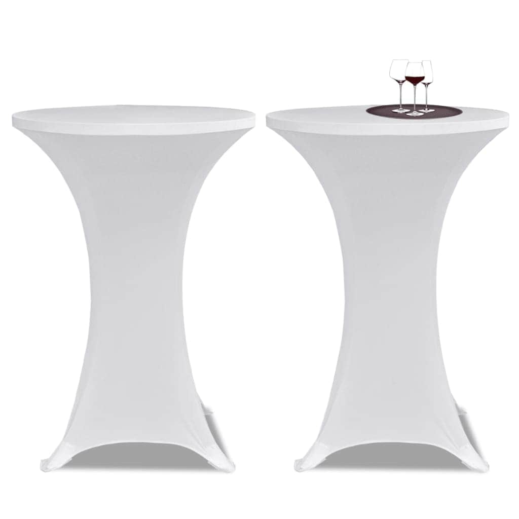 Standing Table Cover 70 cm White Stretch 4 pcs